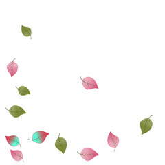 Cute  Pattern with Leaves for Greeting Card or Poster. Vector Background for Spring or Summer Design.