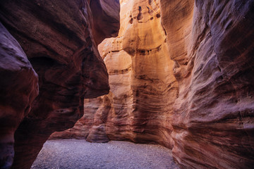 Red canyon  in the Israil and sun lights