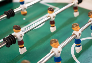 Table football game in kids playroom.