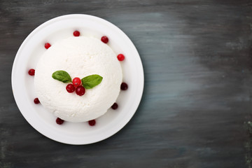 Easter cottage cheese dessert, top view