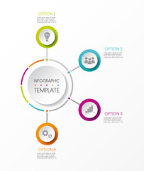 Colourful business graph - template with icons. Vector.