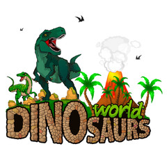 Logo  Dinosaurs World. Vector illustration.