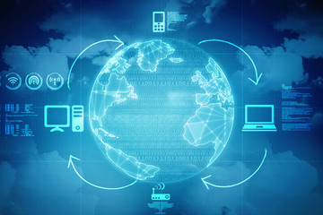 2d illustration technology background