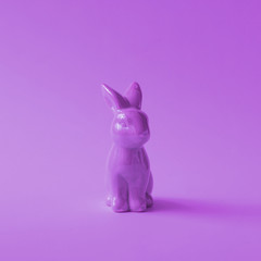 Purple easter bunny. One color concept. Minimal ultra violet.