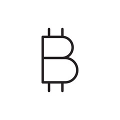 bitcoin sign outlined vector icon. Modern simple isolated sign. Pixel perfect vector  illustration for logo, website, mobile app and other designs