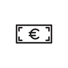 euro cash outlined vector icon. Modern simple isolated sign. Pixel perfect vector  illustration for logo, website, mobile app and other designs