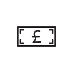 pound cash outlined vector icon. Modern simple isolated sign. Pixel perfect vector  illustration for logo, website, mobile app and other designs