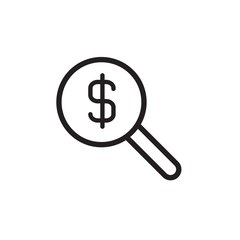 search money, search investment outlined vector icon. Modern simple isolated sign. Pixel perfect vector  illustration for logo, website, mobile app and other designs