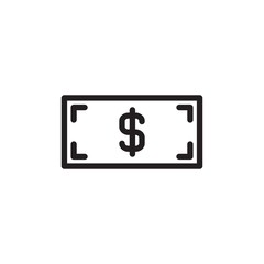usd in cash, dollar cash outlined vector icon. Modern simple isolated sign. Pixel perfect vector  illustration for logo, website, mobile app and other designs