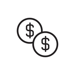 Fototapeta premium usd coin, cent outlined vector icon. Modern simple isolated sign. Pixel perfect vector illustration for logo, website, mobile app and other designs