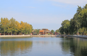 Fototapeta na wymiar Houhai lake Futong street Beijing China
