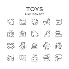 Set line icons of toys