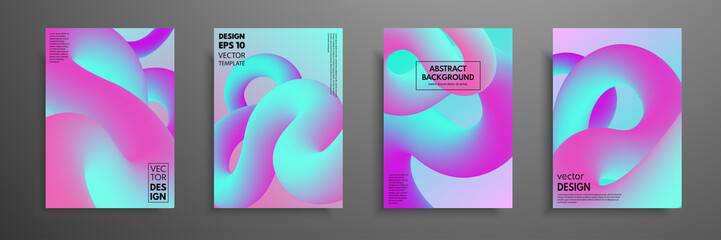 Abstract blending liquid color shapes cover design. Vector art illustration. Vibrant gradient fluids. Contemporary art creativity concept. Modern visual communication poster design.