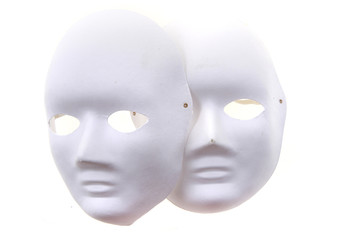 white paper masks isolated