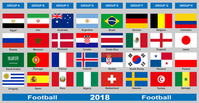 Flags of football national teams.