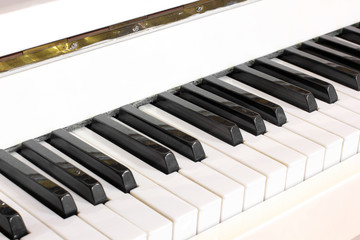 Piano. Piano keys close-up