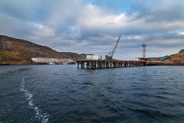 Fototapeta premium pier in Teriberka/ pier in a fishing village of Teriberka , Murmansk region, Russia