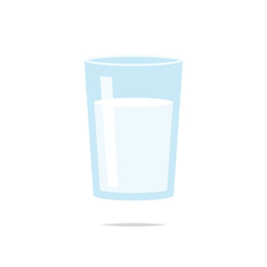 Glass of milk icon vector