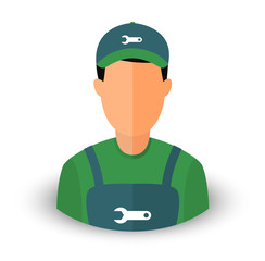 Vector avatar of a auto mechanic. Eps 10
