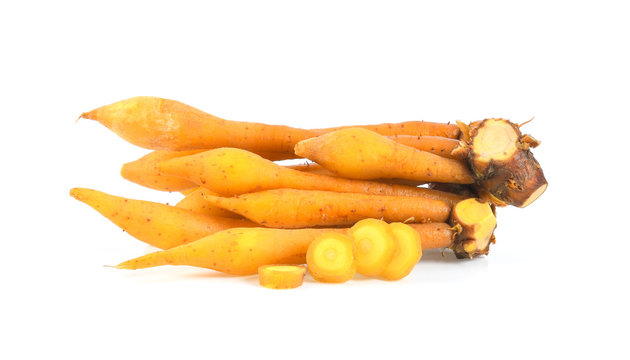 finger root (Krachai) Thai herb isolated on white background