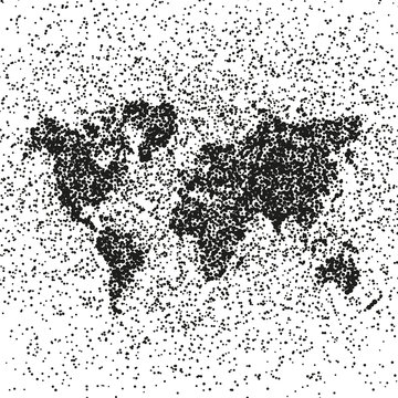 Dotted world map. The concept illustration of globe