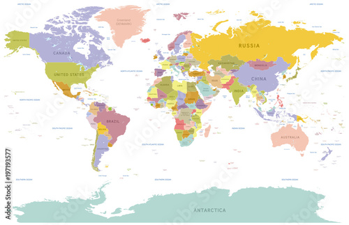 vector colorful world map