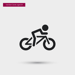 Fototapeta premium Cyclist icon. Simple sportsman element illustration. Athletics symbol design from sport collection. Can be used in web and mobile.