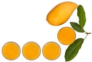 Mango Juice with the white background and the copy space