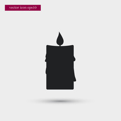 Candle icon simple winter vector sign