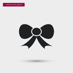 Bow icon simple winter vector sign