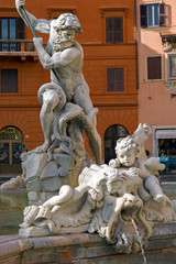 Fontaine de Neptune, Piazza Navona, Rome, Italie