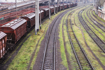 Obraz premium Railway lines and train. Odessa