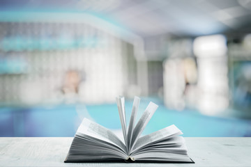 open book in a night club