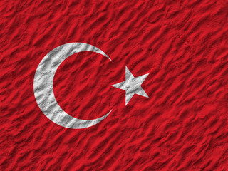 Obraz premium flag of Turkey painted on the wall. 