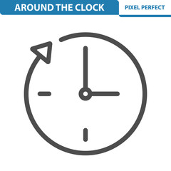 Around The Clock Icon. EPS 8 format.