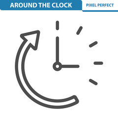 Around The Clock Icon. EPS 8 format.