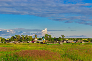 Fototapeta na wymiar russian village landscape