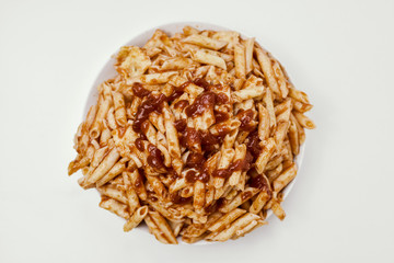 mixed pasta with tomato sauce