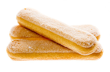 sponge biscuit - ladyfinger savoiardi isolated over a white background