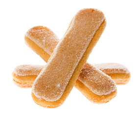 sponge biscuits isolated over a white background
