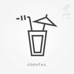 Line icon cocktail