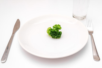 concept diet fresh vegetables on plate at white background