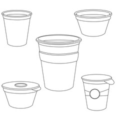 Vector set of packaging moke up for yogurt