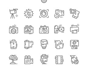 Camera Well-crafted Pixel Perfect Vector Thin Line Icons 30 2x Grid for Web Graphics and Apps. Simple Minimal Pictogram