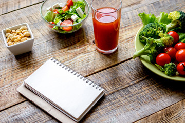 concept diet, slimming plan with vegetables mock up