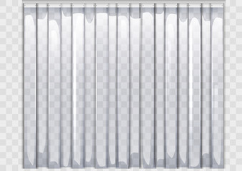 Polyethylene flexible curtain. Equipment for warehouses and entrances. Vector graphics. Transparency.