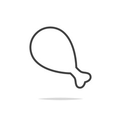 Chicken leg line icon vector