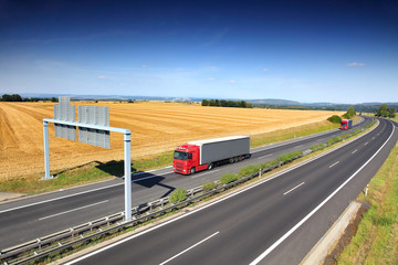 Truck transportation on the road