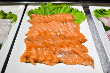 Sashimi and Sushi with the japanese foods style