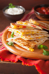 mexican quesadilla with tomato corn cheese